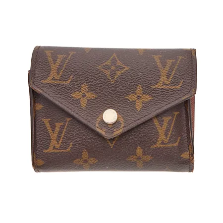 Lompakko, Louis Vuitton, Victorine Wallet, Monogram Canvas, mitat 12x9.5x2.5cm, metalliosassa kulumaa, käytön jälkiä, alkuperäinen ostokuitti 13.2.2023 Louis Vuitton Helsinki