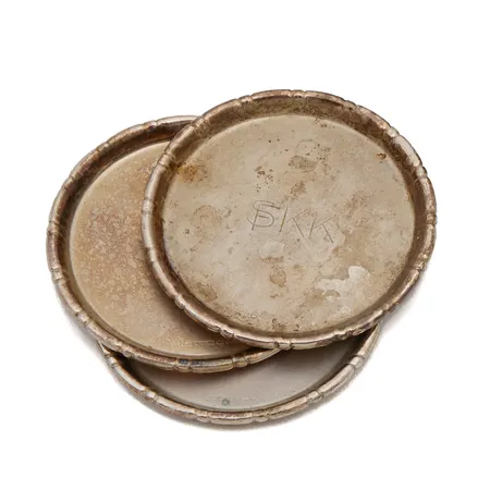 Kolme lasinalusta, sisä Ø 60mm, kaiverrettu, 813, Paino: 50,9 g