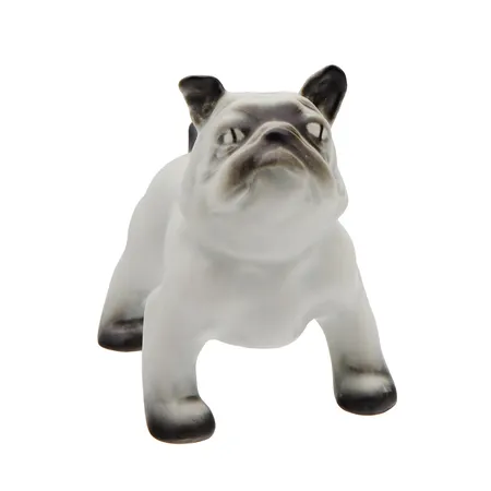 Eläinfiguuri Arabia, käsinmaalattu, Lea von Mickwitz, Buldoggi, korkeus 11cm