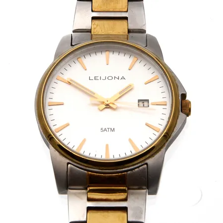 Teräsrannekello Leijona, quartz, 5ATM, 5013-1928, pieniä käytön jälkiä. 
