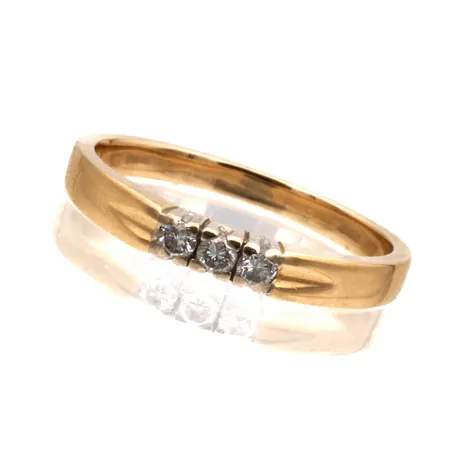 Timanttisormus 3xn.0.04ct, koko 18¼, 585, Paino: 3,2 g