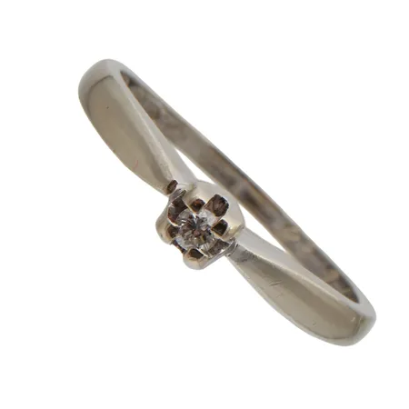 Timanttisormus 1xn.0.04ct, koko 17, 585 valkokulta, Paino: 2,6 g