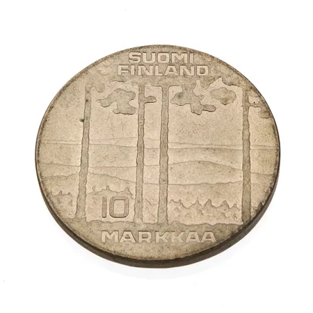 Juhlaraha, Urho Kekkonen 1975, nimellisarvo 10 markkaa, 500,  Paino: 23,5 g