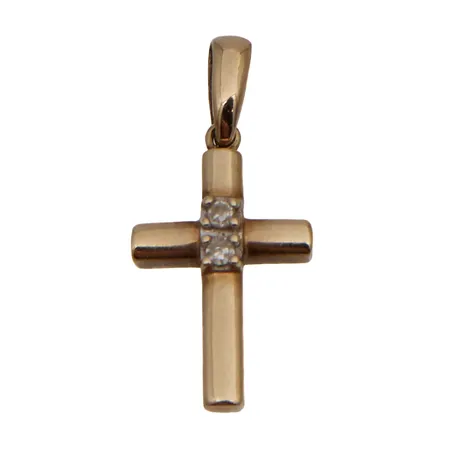 Timanttiristiriipus, 2xn.0.01ct, korkeus 22mm, 585br, Paino: 1,1 g