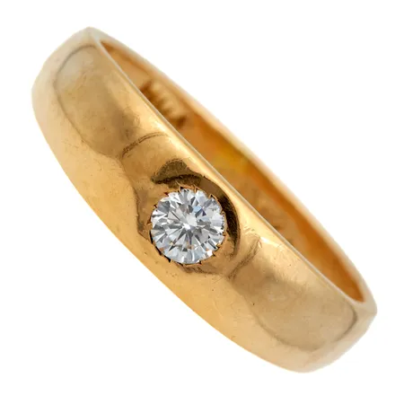 Timanttisormus 1xn.0.24ct, koko 19¾, 750, Paino: 6,4 g