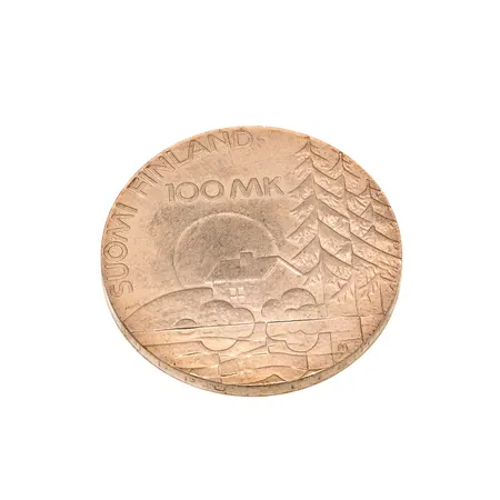 Juhlaraha, Sotainvalidien Veljesliitto 50 vuotta, 1990, nimellisarvo 100mk, 830, Paino: 24,1 g