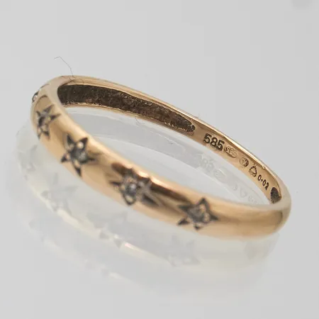 Timanttisormus 5xn.0.005ct, koko 17½, 585, Paino: 1,4 g