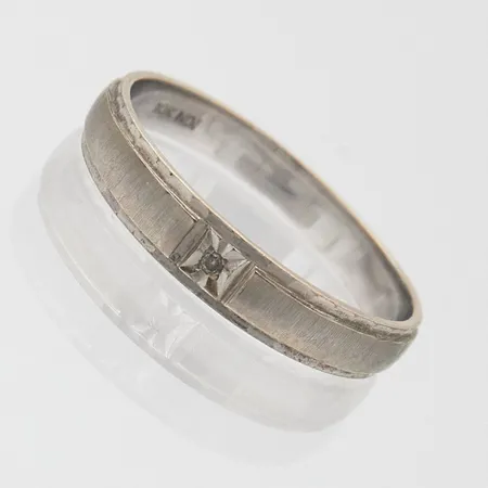 Timanttisormus 1xn.0.005ct, koko 17½, valkokulta, 417, Paino: 1,7 g
