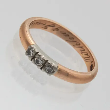 Timanttisormus 3xn.0.03ct, kaiverrettu, koko 16, 585,  Paino: 2,6 g