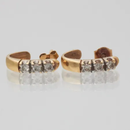 Timanttikorvakorut 6xn.0.07ct, korkeus 18mm, 585,  Paino: 3,5 g