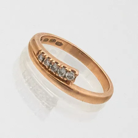 Timanttisormus 5xn.0.01-0.02ct, koko 16¾, 750, Paino: 2,9 g