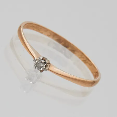 Timanttisormus 1xn.0.05ct, kaiverrettu, koko 18½, 750, Paino: 1,2 g