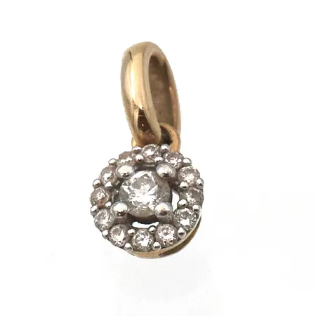 Timanttiriipus 1xn.0.05ct ja 12xn.0.005ct, korkeus 10mm, 585, Paino: 0,5 g