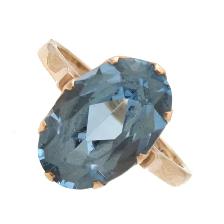 Kivisormus, kivi kulunut, koko 18¾, 585br, Paino: 4,9 g