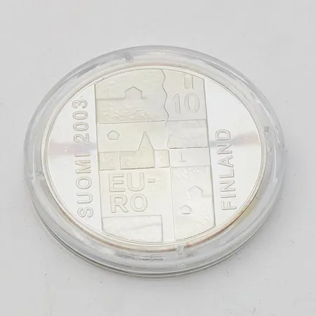 Juhlaraha, Puolesta maan, Anders Chydenius, Suomi 2003, nimellisarvo 10 Euroa,  Paino: 27,8 g