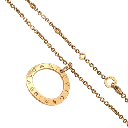 Kaulakoru timanteilla 1xn.0.06ct 9xn.0.01-0.03ct, Bvlgari, ketjun pituus 48-57cm, riipuksen korkeus 45mm, 750,  Paino: 36,4 g
