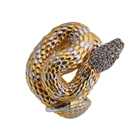 Käärme-kivisormus, koko 17¾, 750br, Paino: 12,6 g