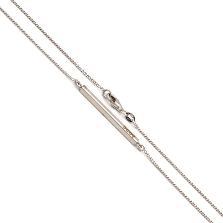 Kaulakoru, pituus 81,5cm, leveys 1,5-3mm, ketjussa pieniä vääntymiä, 925, Paino: 6,1 g