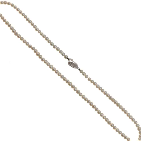 Helmikaulanauha hopealukolla, helmen Ø 4mm, pituus 42cm, 925br, Paino: 9,2 g