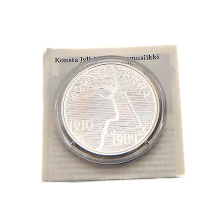 Juhlaraha, Konsta Jylhä ja kansanmusiikki, 2010, nimellisarvo 10 euroa, aitoustodistus, 925, Paino: 25,5 g