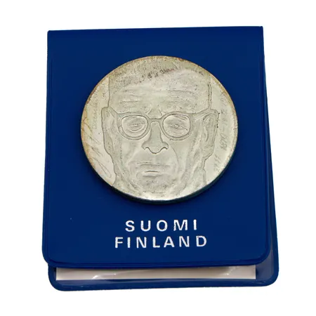Juhlaraha, J.K Paasikivi, 100 vuotta, vuodelta 1970, nimellisarvo 10 markkaa, 500,  Paino: 22,6 g