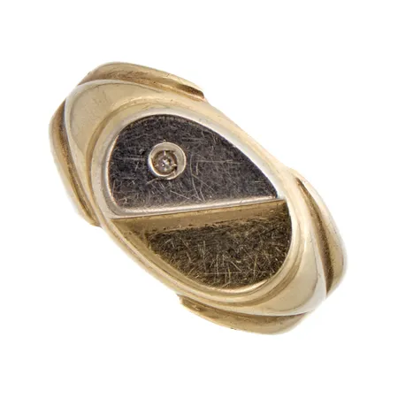 Kantasormus timantilla 1xn.0.005ct, koko 21¼, kelta- ja valkokulta 585br,  Paino: 9,4 g