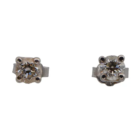 Timanttikorvakorut 2xn.0.09ct, korkeus 3mm, 585 valkokulta, Paino: 1,4 g