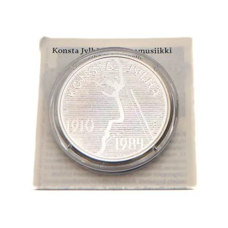 Juhlaraha, Konsta Jylhä ja kansanmusiikki, 2010, nimellisarvo 10 euroa, aitoustodistus, 925, Paino: 25,5 g