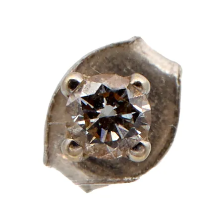 Pariton timanttikorvakoru 1xn.0.08ct, 750br, valkokulta, Paino: 0,5 g