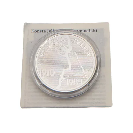 Juhlaraha, Konsta Jylhä ja kansanmusiikki, 2010, nimellisarvo 10 euroa, aitoustodistus, 925, Paino: 25,5 g
