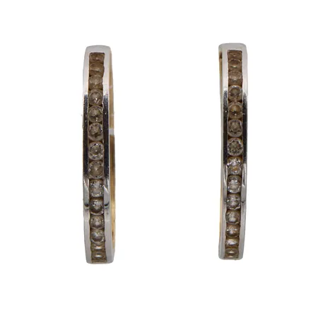 Kivikorvarenkaat, korkeus 20mm, 585br, kelta- ja valkokulta, Paino: 3,6 g
