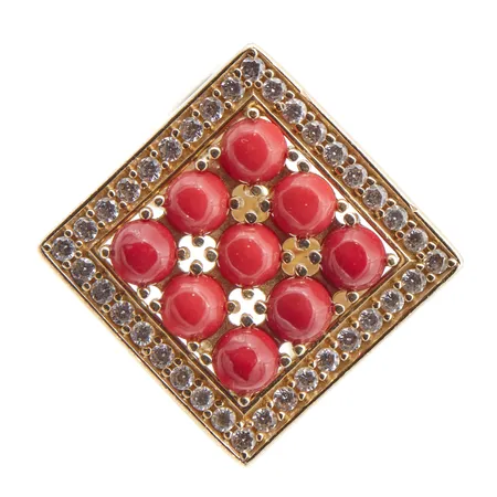 Kivisormus, koko 17, kannan mitat 19x19mm, 585br,  Paino: 9,9 g