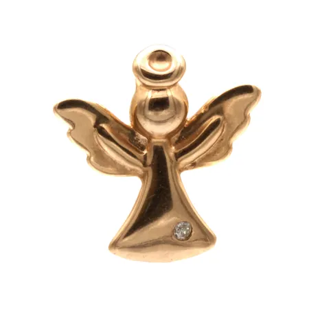 Enkeli-riipus timantilla 1xn.0.005ct, korkeus 12mm, 585, Paino: 0,5 g