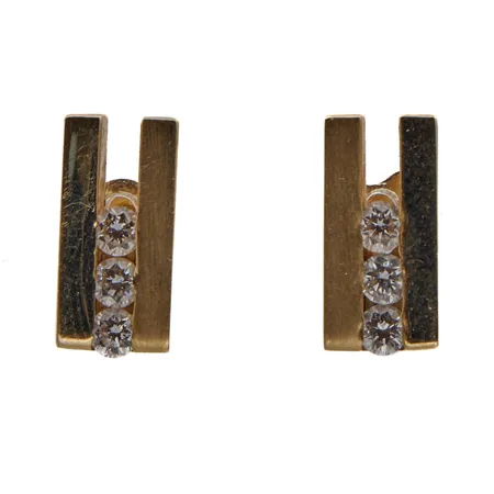 Timanttikorvakorut 6xn0.05ct, korkeus 12mm, toinen tausta 375, 585, Paino: 4,6 g