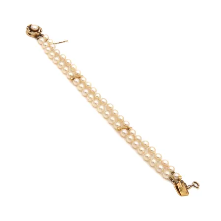 Helmirannekoru, viljelty, pituus 180mm, leveys 12mm, lukko kullattua hopeaa, 925br, Paino: 20,8 g