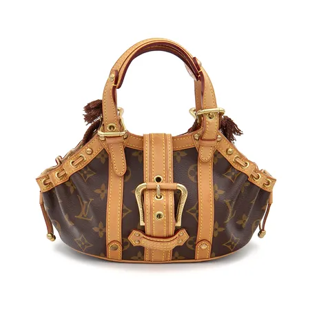 Käsilaukku Louis Vuitton Theda PM Monogram Limited Edition, M92399, 28x19x10cm, Made in France, datecode VI0034, muutamia rasvatahroja nahkaosissa, sisäpuolella hieman likaa, ostokuitti LV Tukholma 14.2.2006, mukana dustbag.