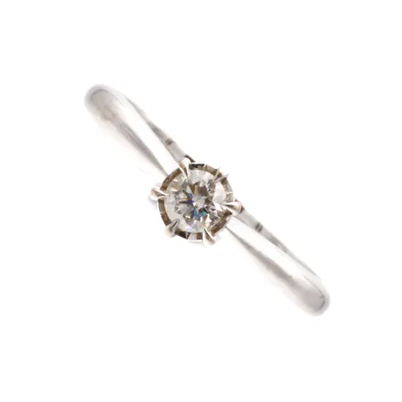 Timanttisormus 1xn.0.18ct, koko 18, leveys 2,3-5,7mm, 585 valkokulta, Paino: 3,2 g