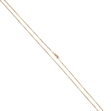 Venetsia-kaulaketju, pituus 53,5cm, leveys 0,8mm, käytön jälkiä, 585, Paino: 2,6 g