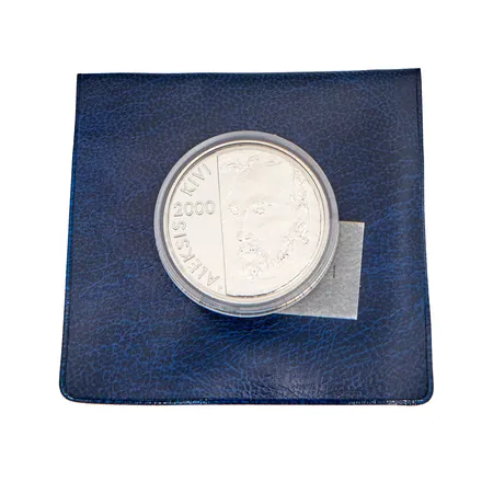 Juhlaraha, Aleksis Kivi ja kirjallisuus, 2000, nimellisarvo 10 markkaa, 925, Paino: 21,8 g