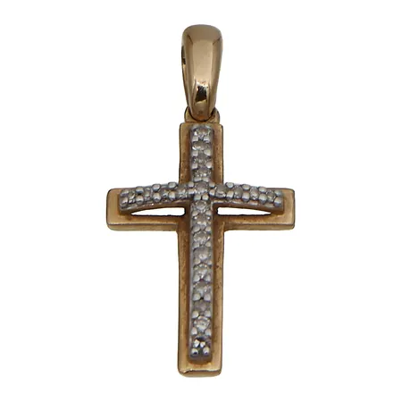 Ristiriipus timanteilla 22xn0.005ct, korkeus 22mm, 585br,  Paino: 0,8 g
