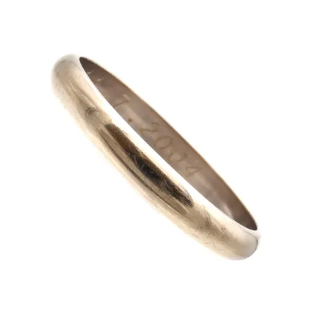 Sileä sormus, koko 21½ (soikea), leveys 3,8mm, kaiverrettu, 585 valkokulta, Paino: 4,2 g