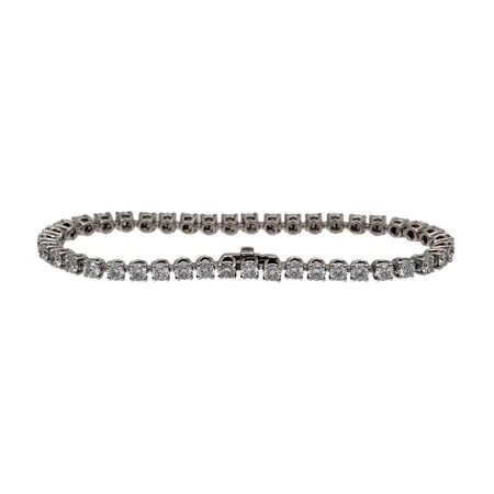 Timanttirannekoru 43xn0.11ct, pituus 165mm, 750 valkokulta, Paino: 11,7 g