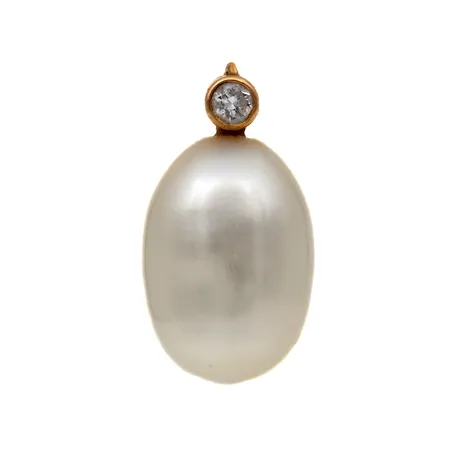 Helmiriipus timantilla 1xn0.02ct, korkeus 14mm, käytön jälkiä, 750br, Paino: 1,1 g