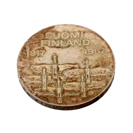 Juhlaraha, Suomen itsenäisyyden kunniaksi 1917-1967, nimellisarvo 10mk, 900, Paino: 23,9 g