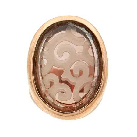 Kivisormus, koko 17¾, leveys 7-29mm, punakullattua hopeaa, 925br, Paino: 15,7 g