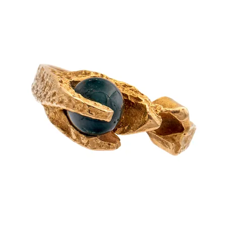 Kivisormus Lapponia, Salattu Akaatti, koko 17¼, kaiverrettu, design Björn Weckström, sammalakaatti, vuodelta 1970, 585br, Paino: 4,3 g