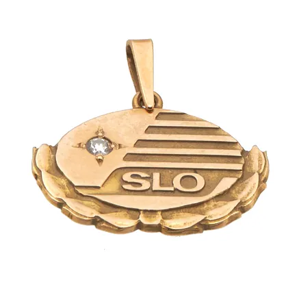 Riipus timantilla 1xn.0.02ct, SLO, korkeus 19mm, 585,  Paino: 2,7 g