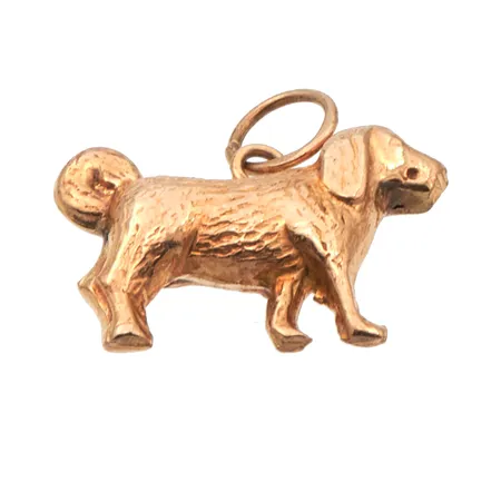 Koira-riipus, korkeus 14mm, 585,  Paino: 0,9 g