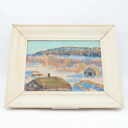 Öljymaalaus, Alvar Outakka, kehyksissä kulumaa, mitat 455x365mm,  