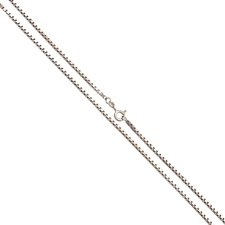 Venetsia-kaulaketju, pituus 50cm, leveys 2mm, pieniä käytön jälkiä, 925, Paino: 9,5 g